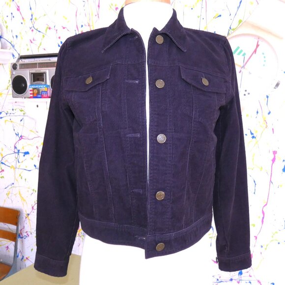 Ralph Lauren Jeans Company Vintage Eggplant Corduroy Button Up Jacket - Picture 1 of 7